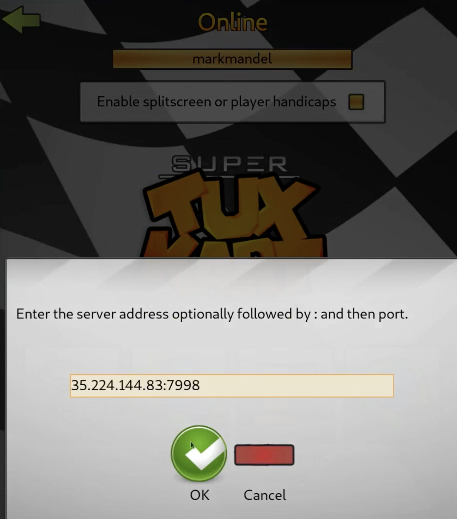 enter ip and port